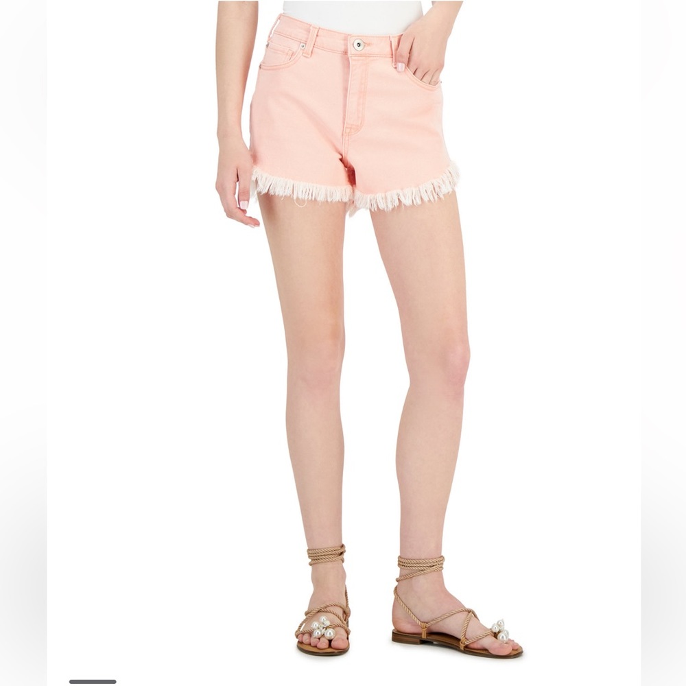INC high rise peach denim shorts